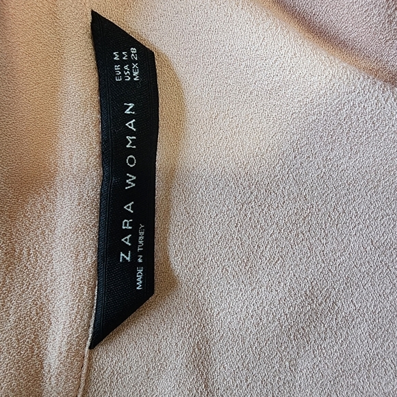 Zara Woman Pale Pink Tie Front Relaxed Blouse - Medium - Picture 6 of 7